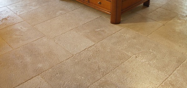 bushhammered and brushed French limestone