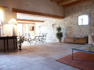 French Limestone flooring - Chanceaux antiqued tiles from Burgundy