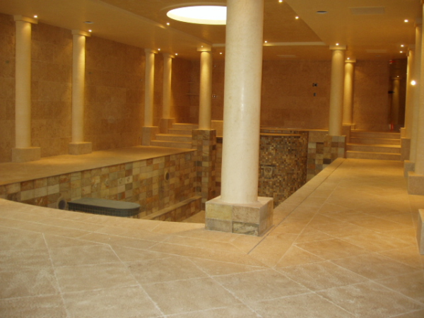 French limestone swimming pool surround