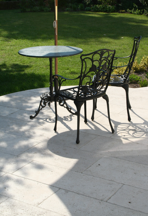 Outdoor Projects a new limestone patio in time for summer