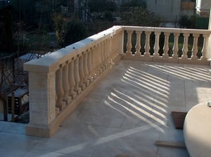Frost resistant Aubigny balustrade and paving