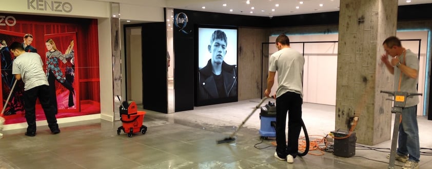 Harrods  London stone floor cleaning and restoration