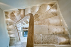 Vieux Monde French limestone staircase reclaimed look